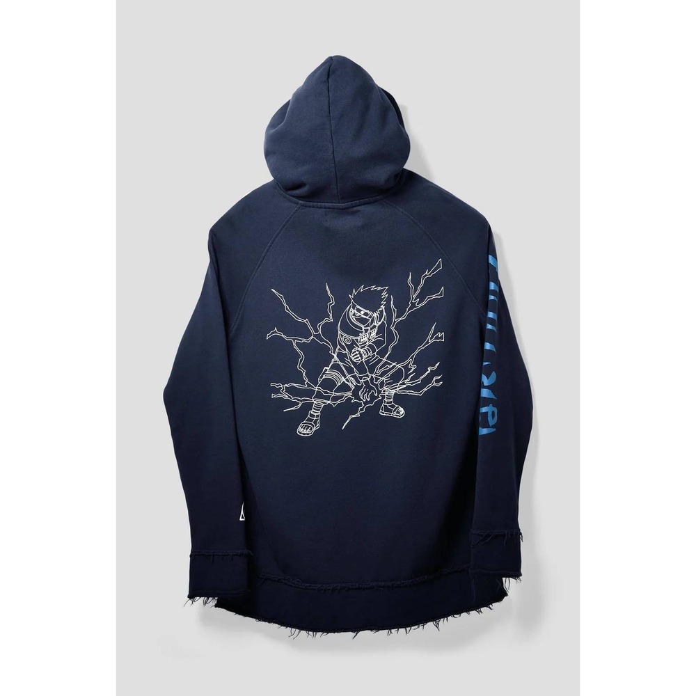 LIQUID X NARUTO 20Y FRAYED PULLOVER KAKASHI HOODIE SZ XL